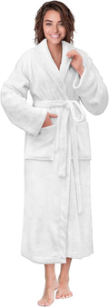 Womens Robe Fleece Plush Soft, Fluffy Fuzzy Cozy Warm Bathrobe, Shower Spa House Long Robe for Women