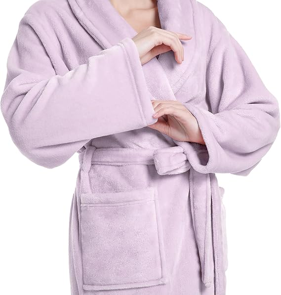 Plush Soft Robes for Women, Premium Fleece Womens Robe Cozy Warm Bathrobe